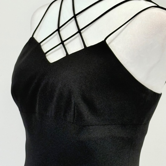 Evan-Picone Vintage Strappy Black Evening Dress Size 4 - Picture 4 of 15